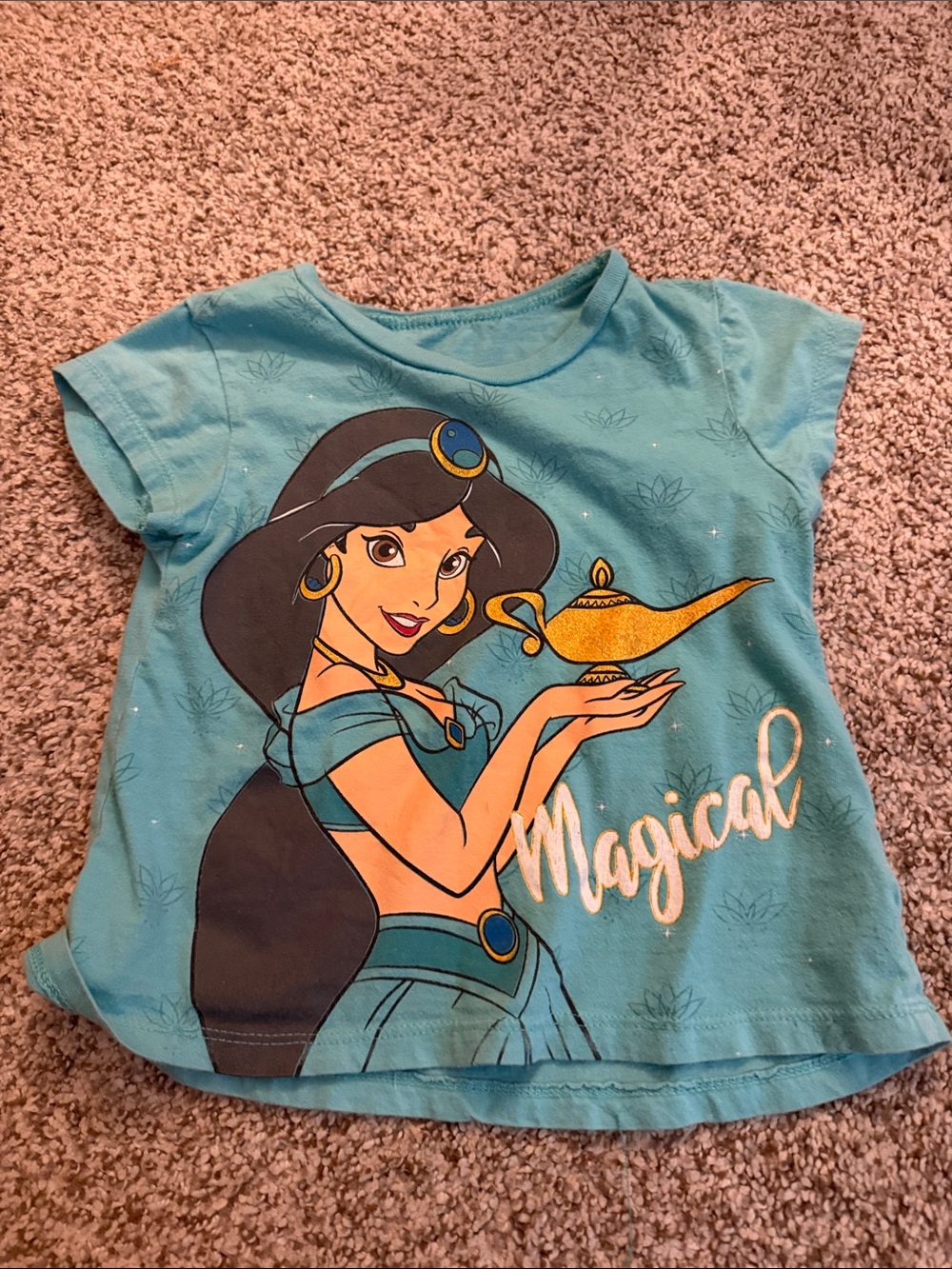 2 Disney Girls' Teal Jasmine Belle Graphic Tee